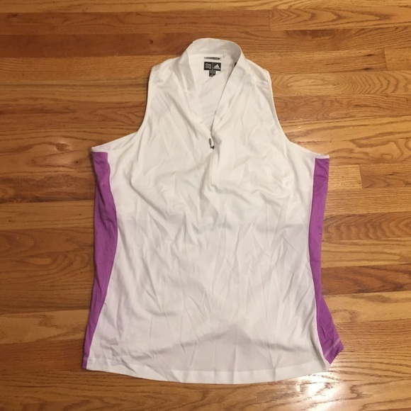 adidas Tops - Adidas Sleeveless ClimaCool zip front top w/ bra - M & XL NWOT